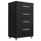 Comoda 4 Gavetas Preto Onix Flavia Quarta Divisão Moveis