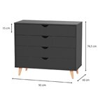 Cômoda 4 Gavetas Puxador Embutido Ipanema