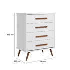 Cômoda 4 Gavetas Q Encanto Retrô Branco Acetinado - Montanari