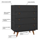 Cômoda 4 Gavetas Retrô 35  Preto