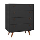 Cômoda 4 Gavetas Retrô 35  Preto