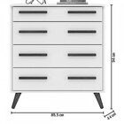 Cômoda 4 Gavetas Retrotoq/branco