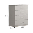 Cômoda 4 Gavetas Rubi Bronze Leifer Móveis Branco