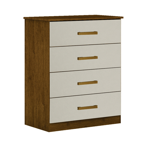 Cômoda 4 Gavetas Rubi Bronze Leifer Móveis Freijó-off White