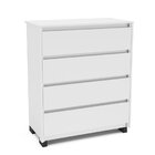 Cômoda 4 Gavetas Sem Puxador Coimbra Branco