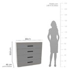 Cômoda 4 Gavetas Valência  Branco/cinza