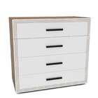 Cômoda 4 Gavetas Valência  Freijó/branco