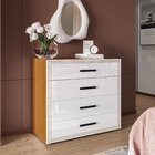 Cômoda 4 Gavetas Valência  Freijó/branco