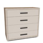 Cômoda 4 Gavetas Valência  Freijó/creme