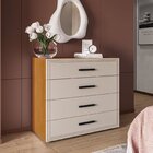 Cômoda 4 Gavetas Valência  Freijó/creme