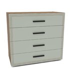 Cômoda 4 Gavetas Valência  Freijó/verde