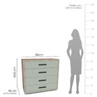 Cômoda 4 Gavetas Valência  Freijó/verde