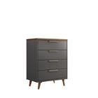 Cômoda 4 Gavetas Yokohama Grafite Jatobá