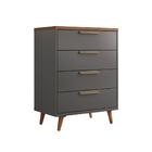 Cômoda 4 Gavetas Yokohama Grafite Jatobá