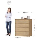 Comoda 4 Gv 89 Cm Corrediças Telescopicas Co027 Mxm