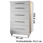 Comoda 5 Gav Corrediças Telescopicas E Chave Em53 Freijo Mpri