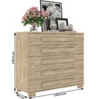 Cômoda 5 Gavetas 100% Mdf Bertioga Cedro Mad - Robel Móveis