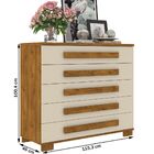 Cômoda 5 Gavetas 100% Mdf Bertioga Nature/off White - Robel M