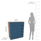 Cômoda 5 Gavetas 104,2 X 90cm Porto Freijó/azul