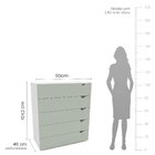 Cômoda 5 Gavetas 104,2cm X 90cm Porto Branco/verde