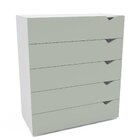 Cômoda 5 Gavetas 104,2cm X 90cm Porto Branco/verde