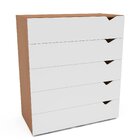 Cômoda 5 Gavetas 104,2cm X 90cm Porto Freijó/branco