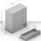 Cômoda 5 Gavetas 104,2cm X 90cm Porto Freijó/cinza