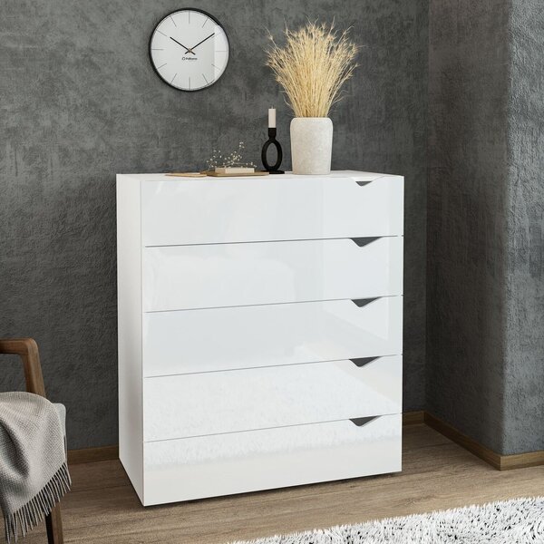 Cômoda 5 Gavetas 104,2x90x46 Cm Porto Branco