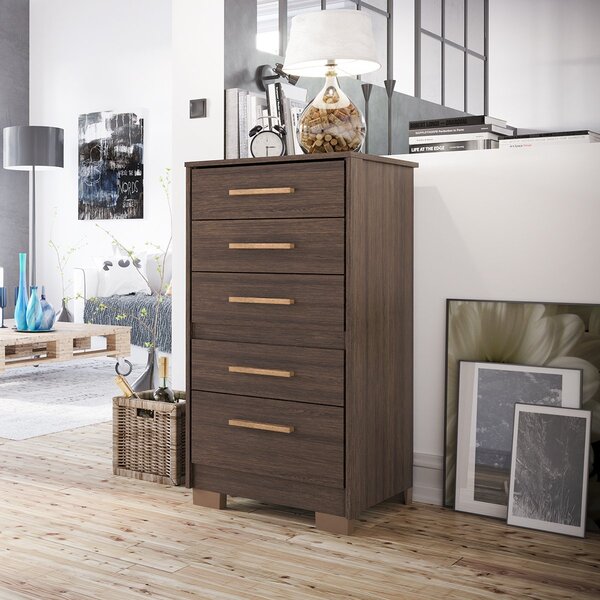 Cômoda 5 Gavetas 104,5 X 55 Cm Primacy Capuccino Wood