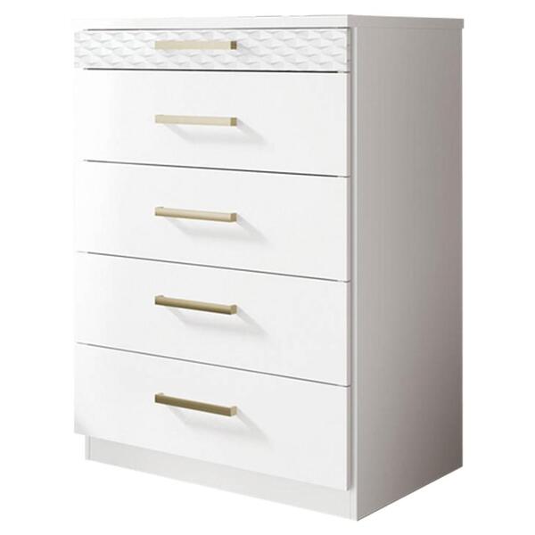 Cômoda 5 Gavetas 1 Divisória Murano F08 Branco - Mpozenato