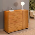 Cômoda 5 Gavetas 1 Porta 122cm Paris Cinamomo