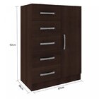 Cômoda 5 Gavetas 1 Porta  Rústico