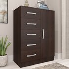 Cômoda 5 Gavetas 1 Porta  Rústico