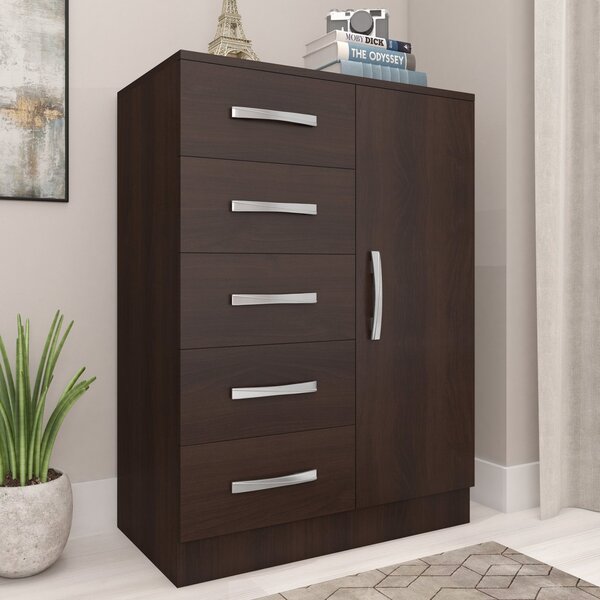 Cômoda 5 Gavetas 1 Porta  Rústico