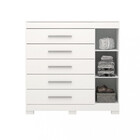 Cômoda 5 Gavetas 1 Porta Com Sapateira Rayane Acp