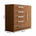 Cômoda 5 Gavetas 1 Porta Corais Cinamomo - Pnr Móveis