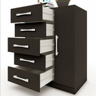 Cômoda 5 Gavetas 1 Porta Corais Preto Fosco - Pnr Móveis