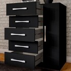 Cômoda 5 Gavetas 1 Porta Corais Preto Fosco - Pnr Móveis