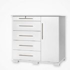 Cômoda 5 Gavetas 1 Porta Detroit New  Branco