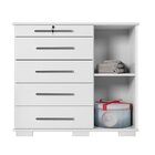 Cômoda 5 Gavetas 1 Porta Detroit New  Branco