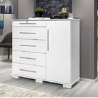 Cômoda 5 Gavetas 1 Porta Detroit New  Branco