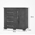 Cômoda 5 Gavetas 1 Porta Detroit New  Branco