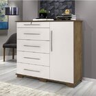 Cômoda 5 Gavetas 1 Porta Detroit New  Jequitibá/off White