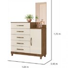 Cômoda 5 Gavetas 1 Porta E Espelho E Pés Lisboa Castanho Wood