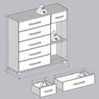 Comoda 5 Gavetas 1 Porta Madeira Maciça 125 Cm 2251 Milani St