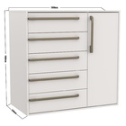 Cômoda 5 Gavetas 1 Porta Multiuso Mdf Originale Belmax Branco