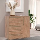 Cômoda 5 Gavetas 1 Porta Multiuso Mdf Originale Belmax Carval