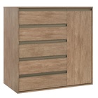 Cômoda 5 Gavetas 1 Porta Multiuso Mdf Select Belmax Carvalho