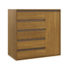 Cômoda 5 Gavetas 1 Porta Multiuso Mdf Select Belmax Freijó