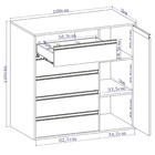 Cômoda 5 Gavetas 1 Porta Multiuso Mdf Select Belmax Titânio